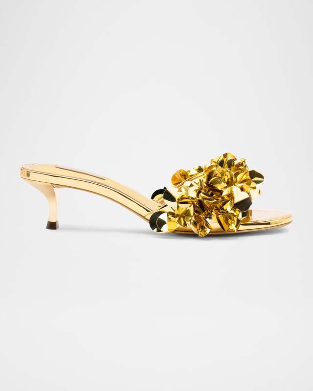 Greta Disco Metallic Confetti Slide Sandals